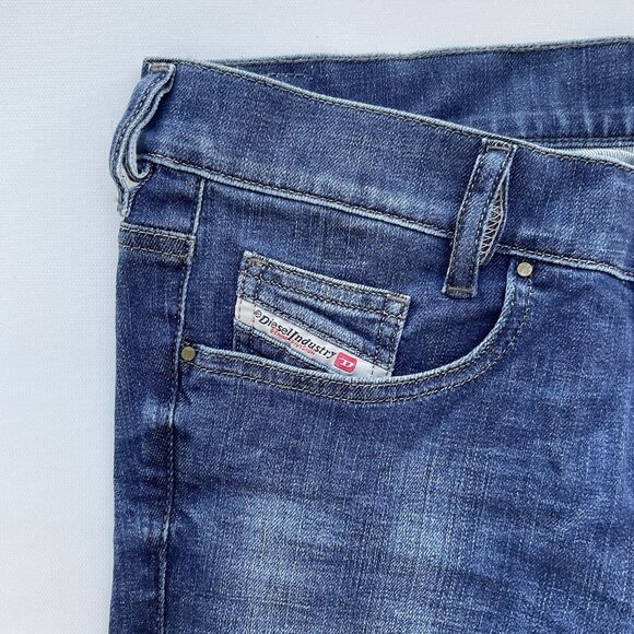 $178 Diesel Women’s Louvboot Slim Bootcut Jeans Low Waist Blue Size 28 - Picture 6 of 12